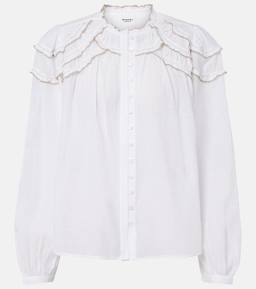 marant etoile christa ruffled cotton-blend blouse