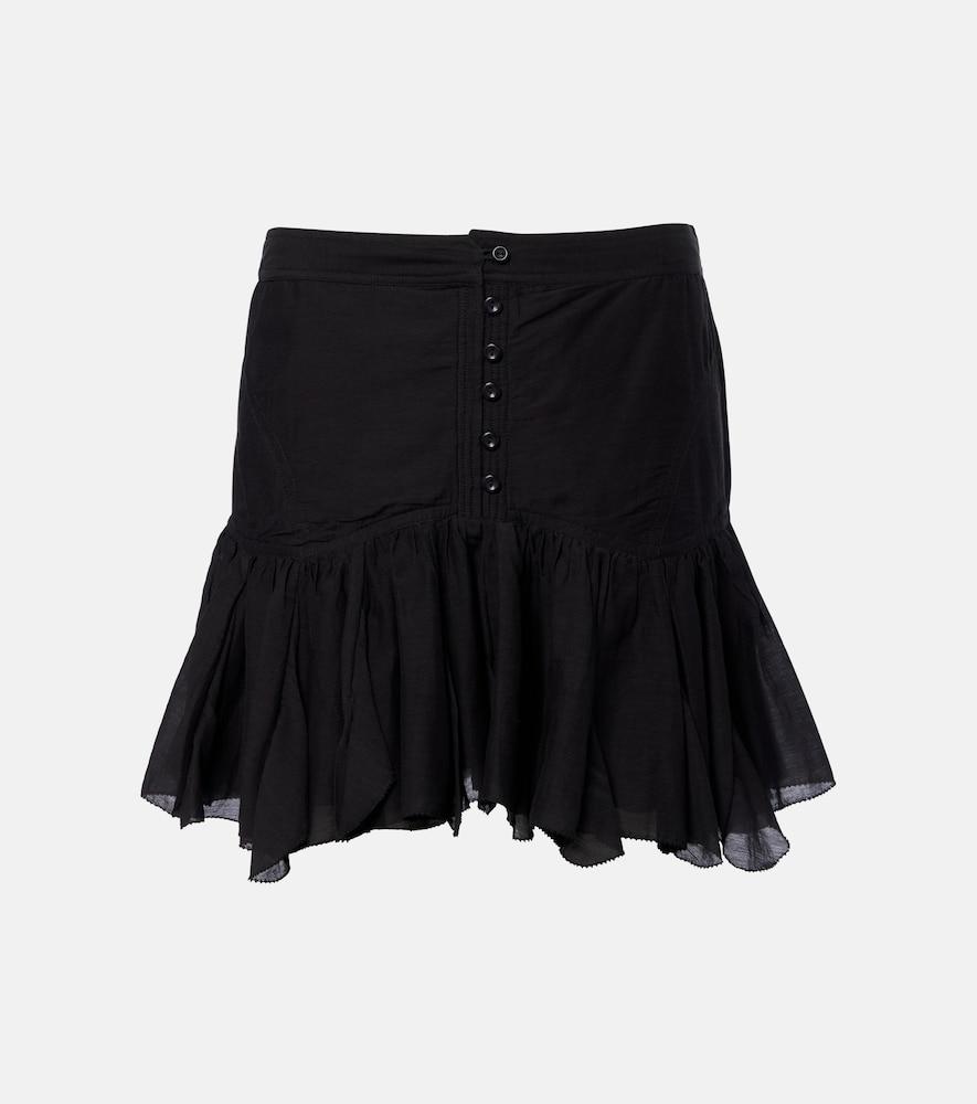 marant etoile daneen ruffled cotton-blend miniskirt