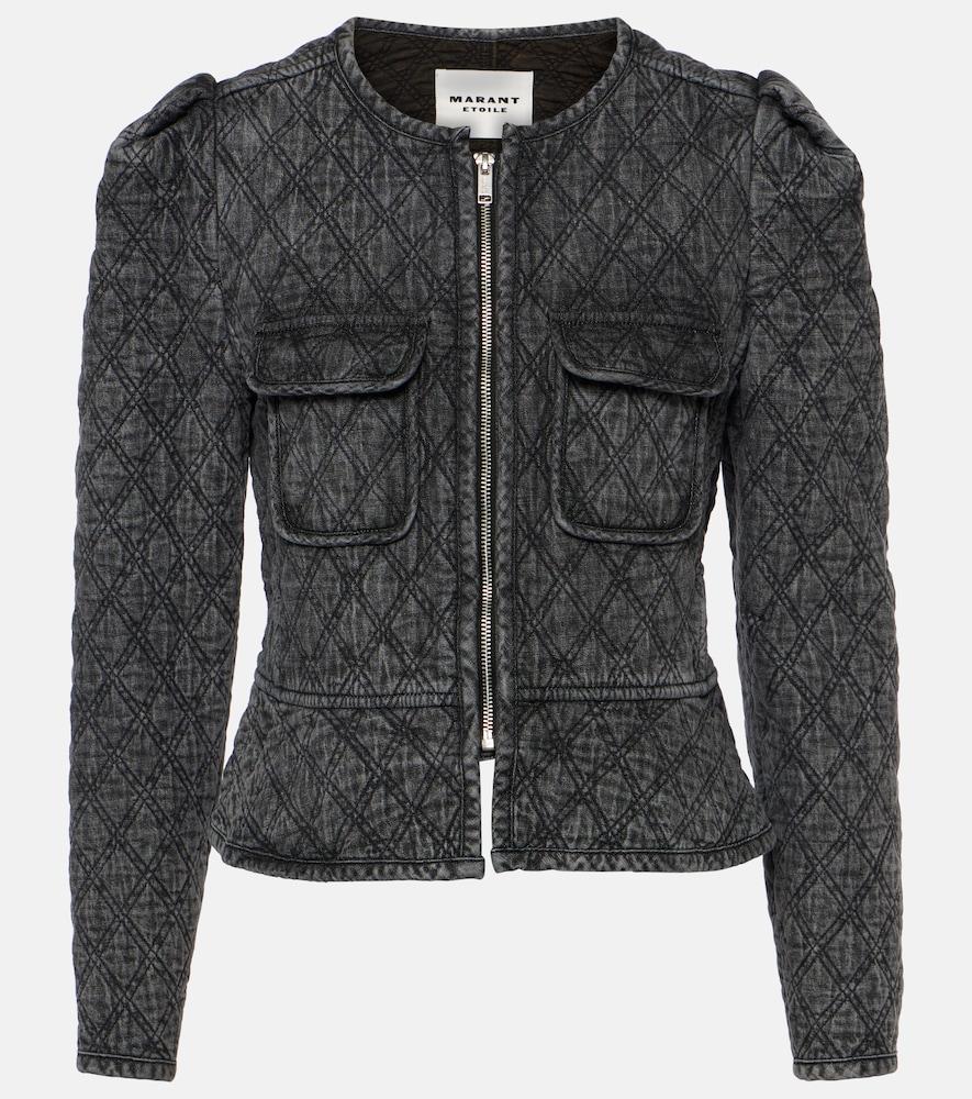 marant etoile deliona quilted denim jacket