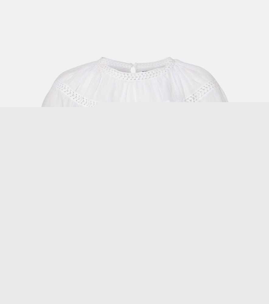 marant etoile dilama lace-trimmed cotton voile top