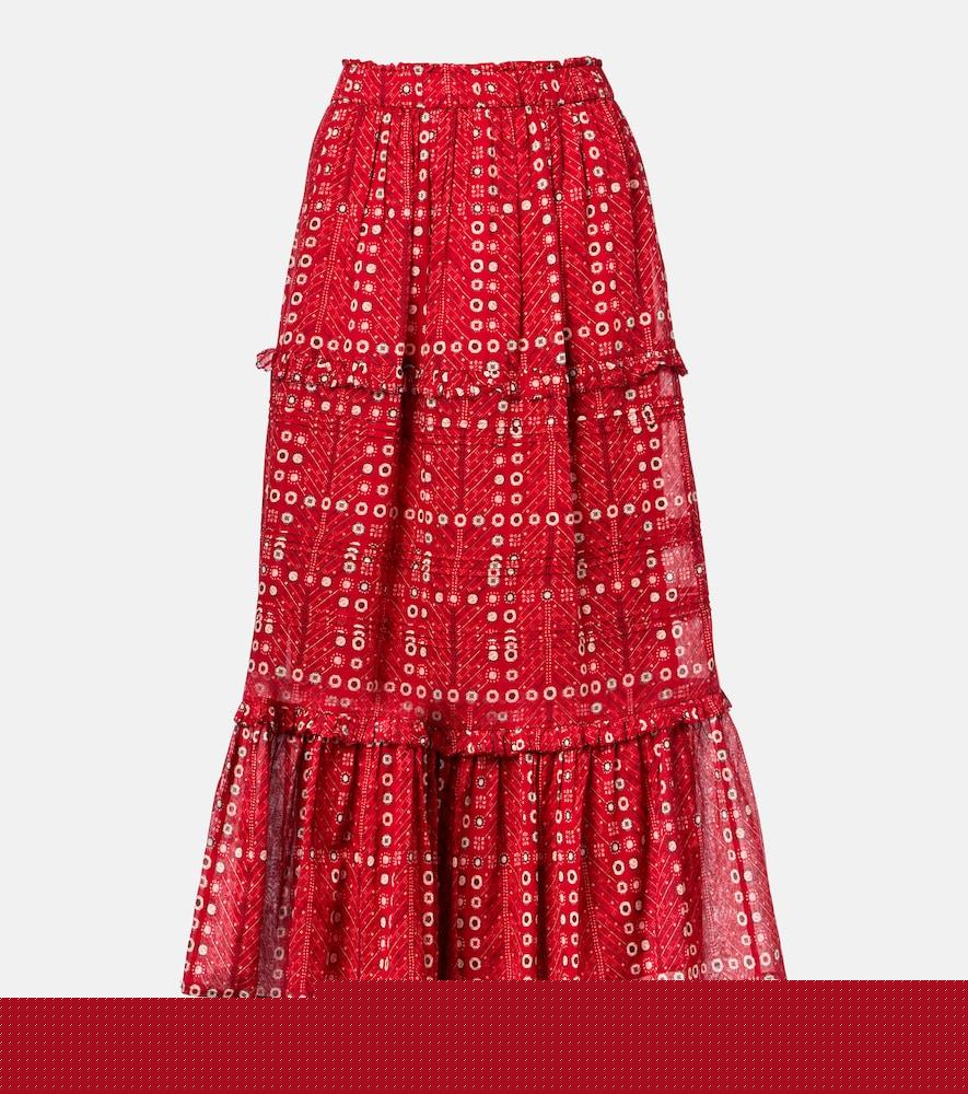 marant etoile diya printed cotton maxi skirt