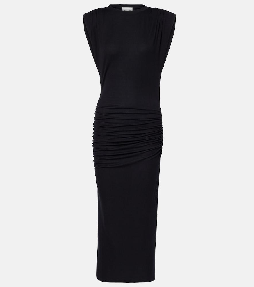 marant etoile donna draped jersey midi dress