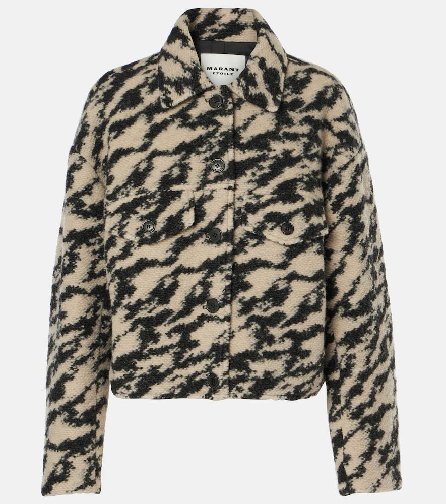 marant etoile ferida printed wool-blend jacket