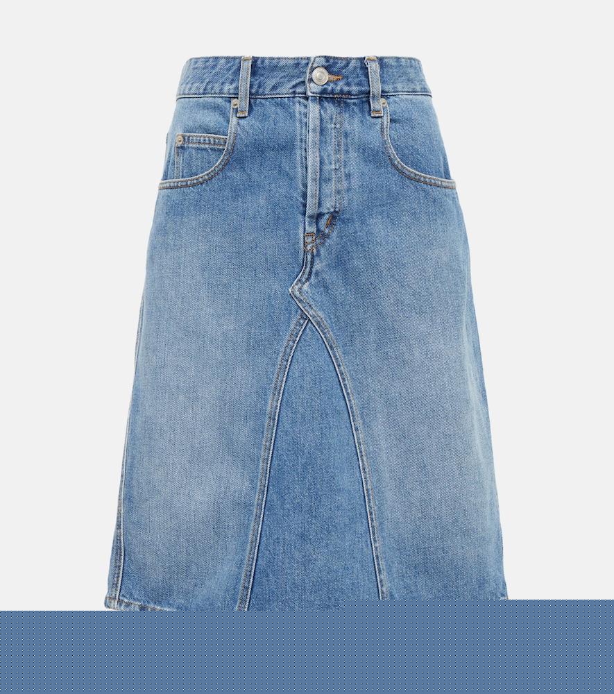 marant etoile fiali denim midi skirt