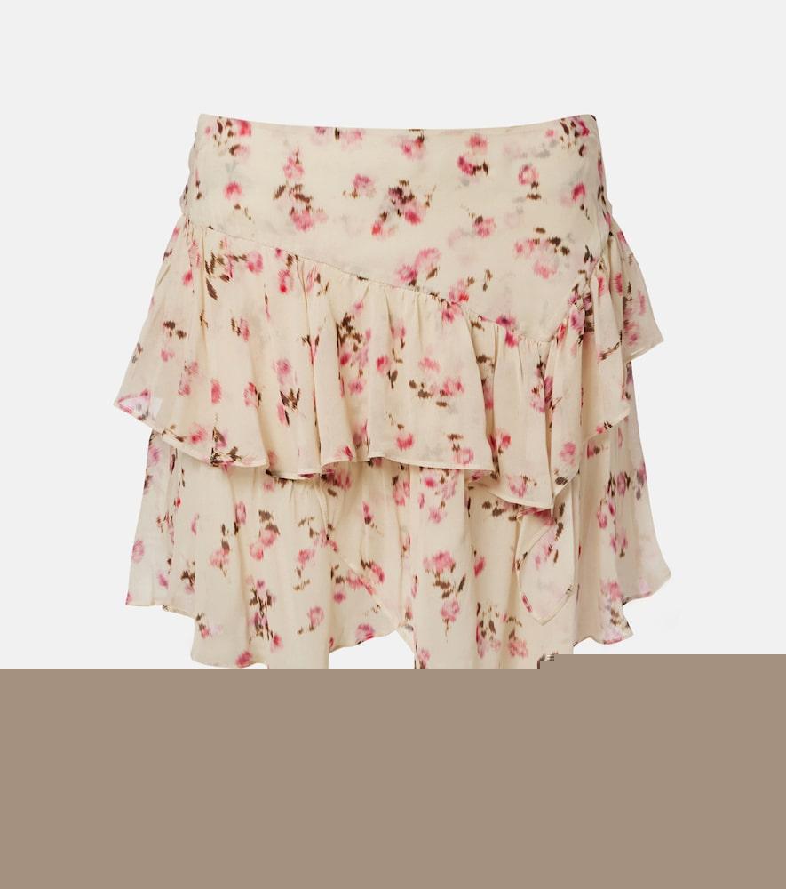 marant etoile floral ruffled miniskirt