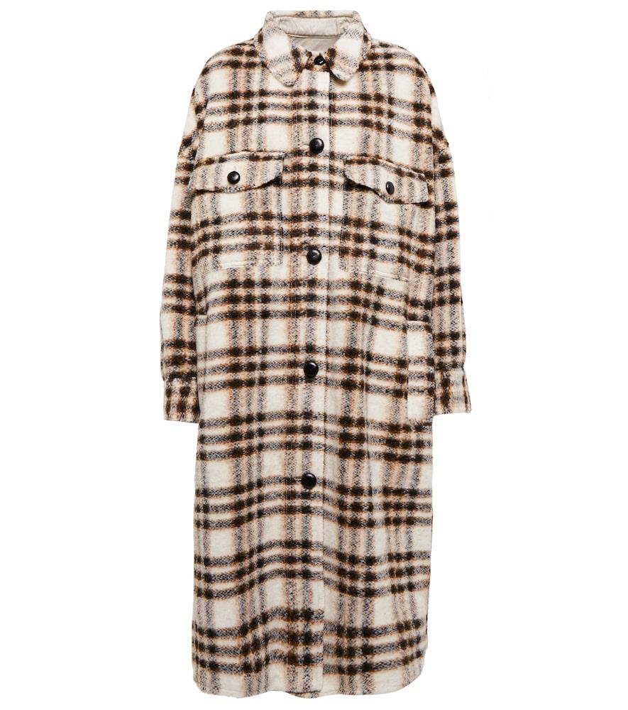 marant etoile fontizi checked wool-blend coat