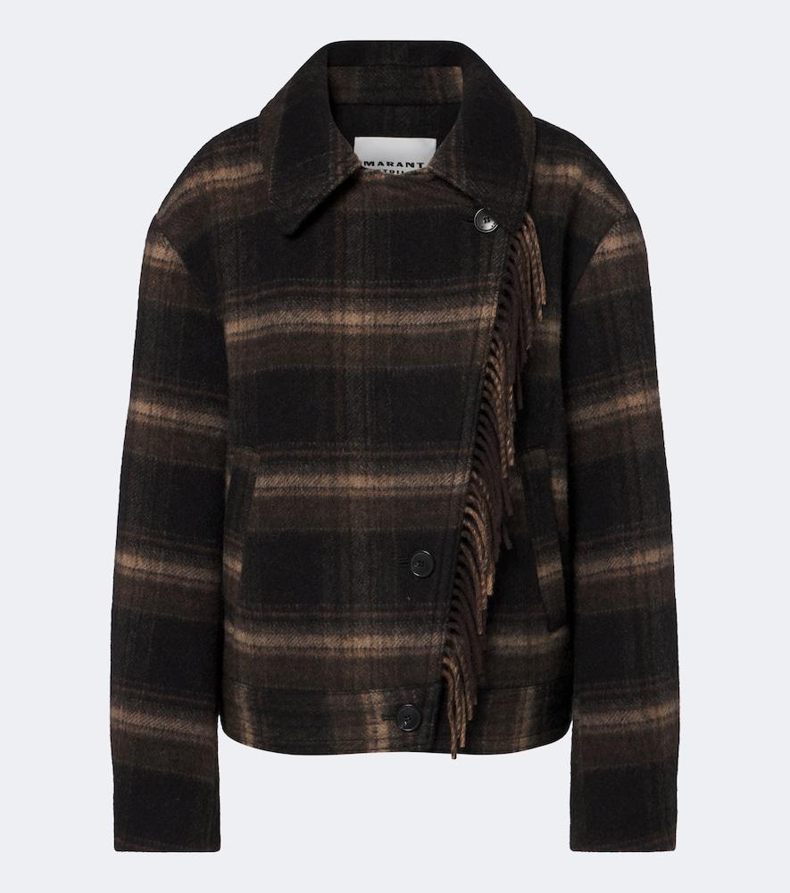 marant etoile galeane plaid wool-blend jacket