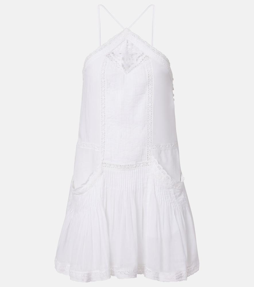 marant etoile geraldin lace-trimmed cotton minidress