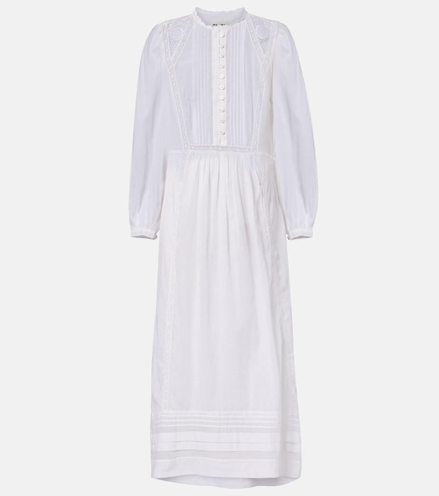 marant etoile gisela lace-trimmed cotton maxi dress