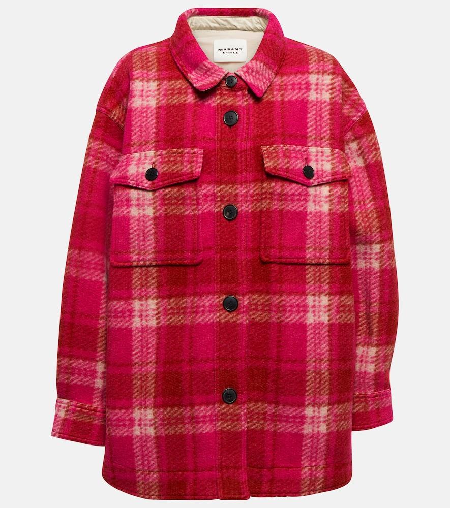 marant etoile harveli plaid wool-blend jacket
