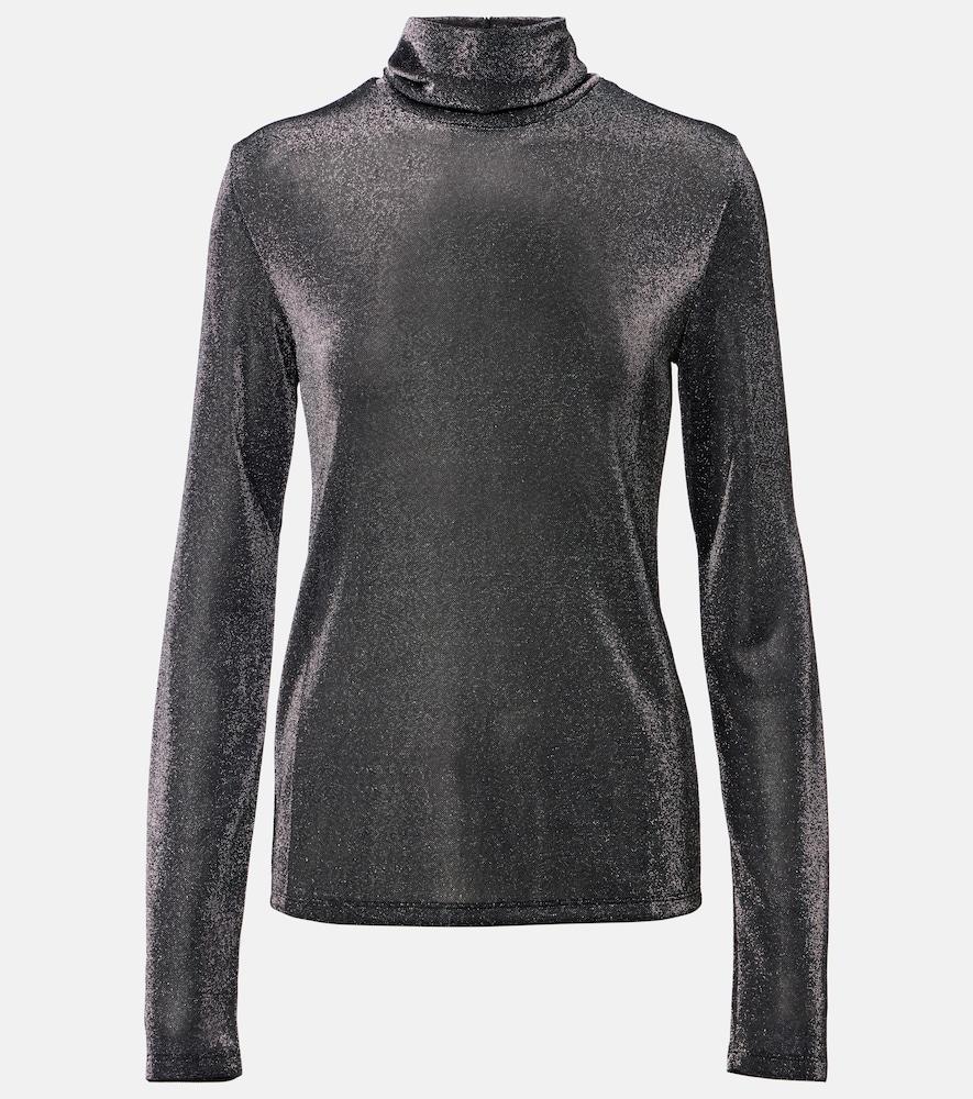 marant etoile jadia jersey lamé turtleneck top