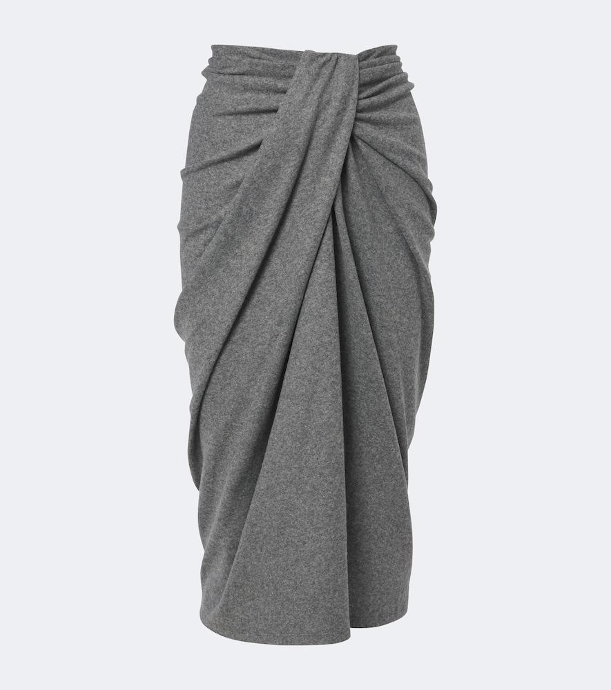 marant etoile jeldia draped flannel midi skirt