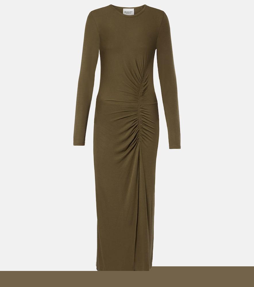 marant etoile jelina gathered jersey maxi dress