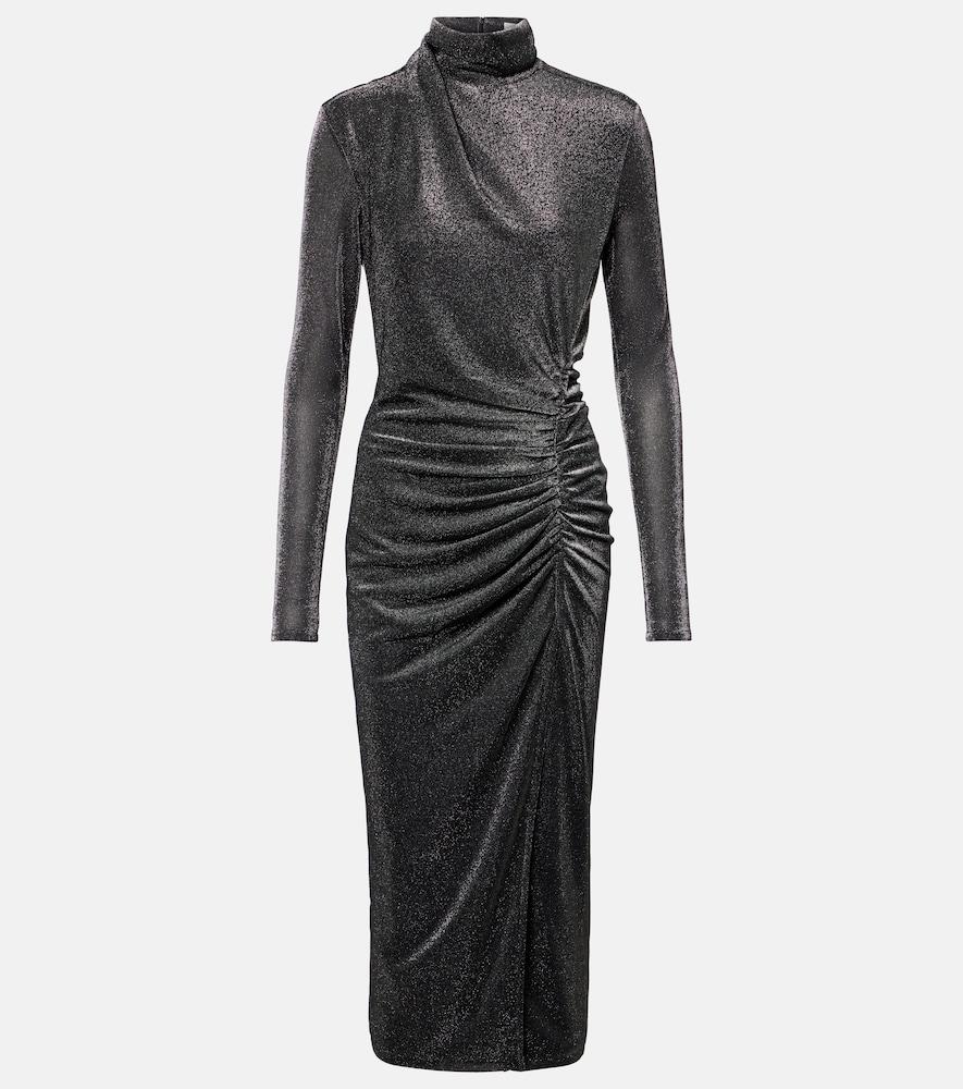 marant etoile jenisa draped gathered midi dress