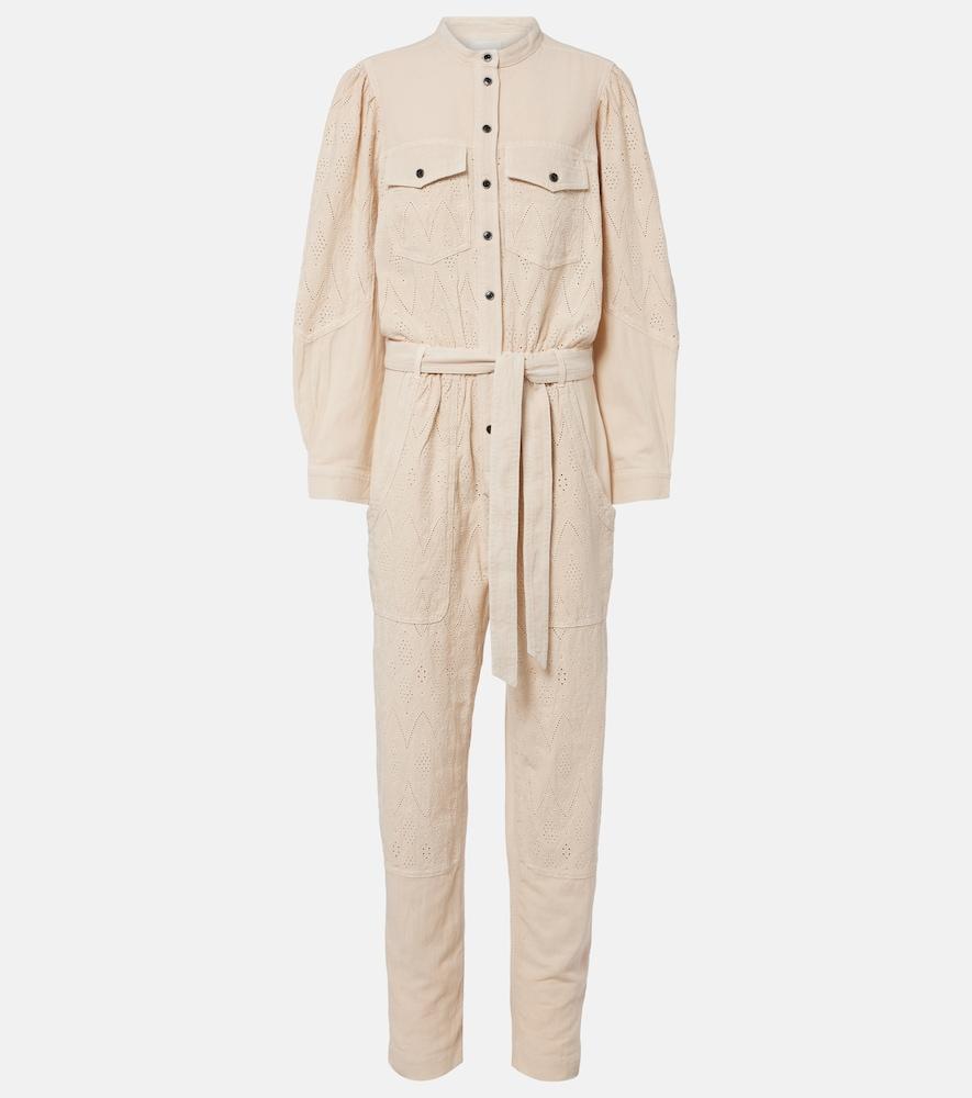 marant etoile kellen broderie anglaise cotton jumpsuit
