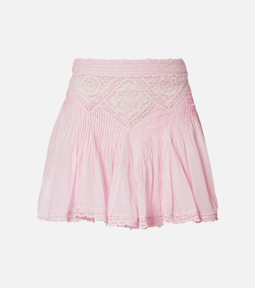 marant etoile lace-trimmed cotton miniskirt