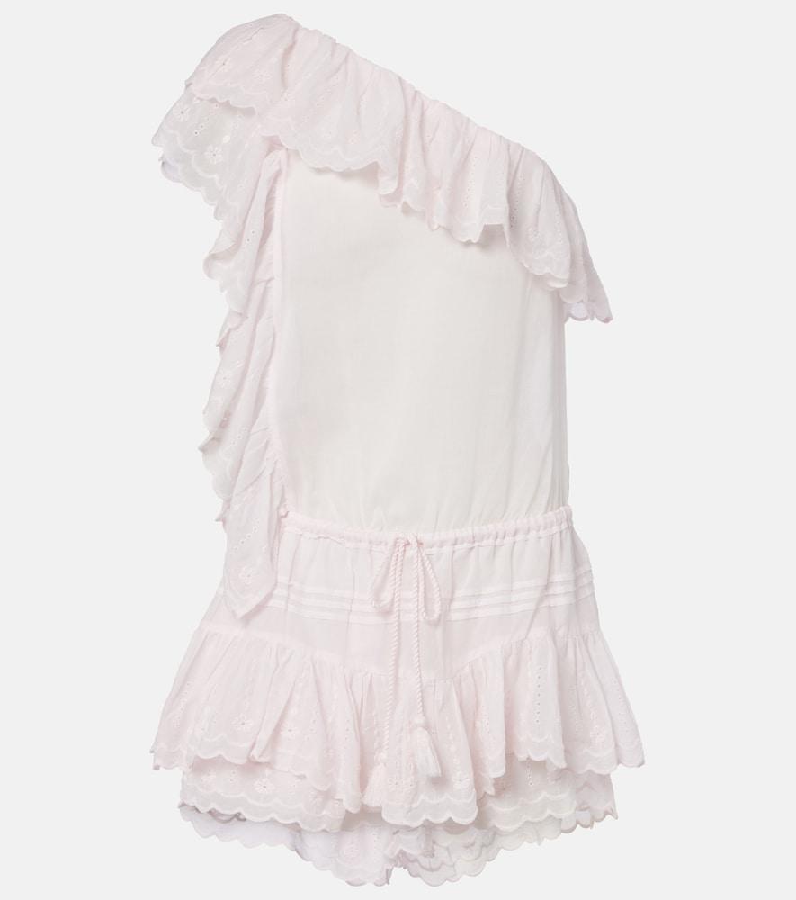 marant etoile lalia embroidered ruffled minidress
