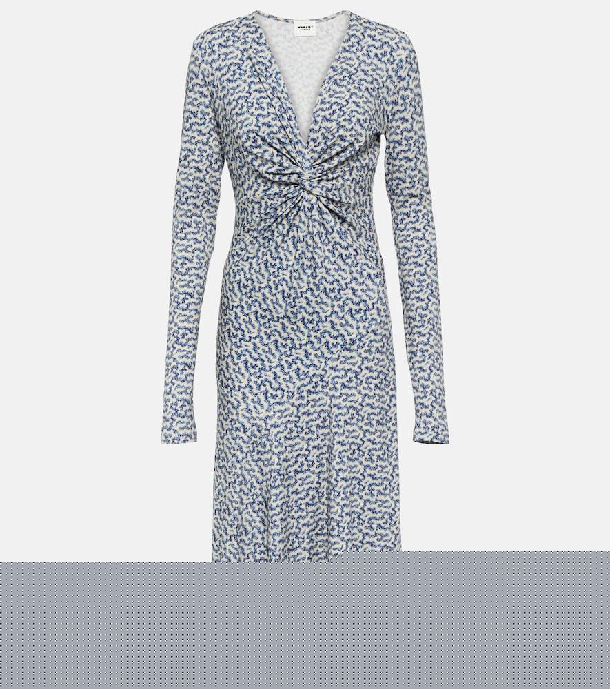 marant etoile lania printed jersey midi dress
