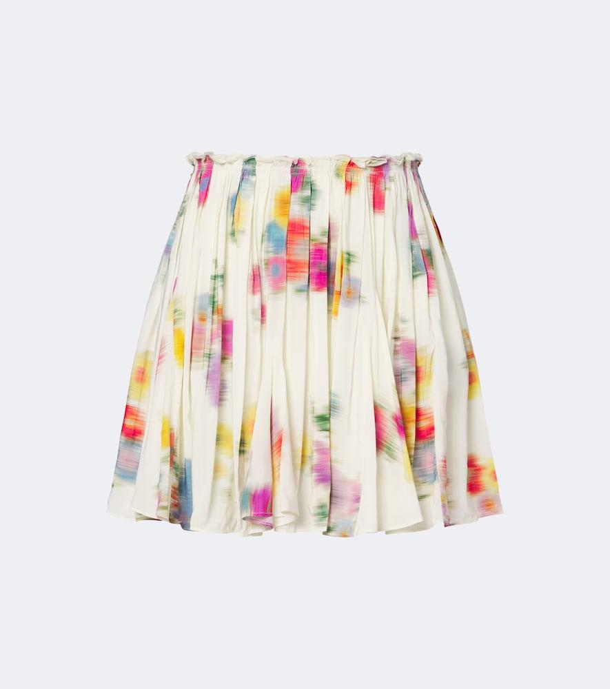 marant etoile livy pleated printed miniskirt