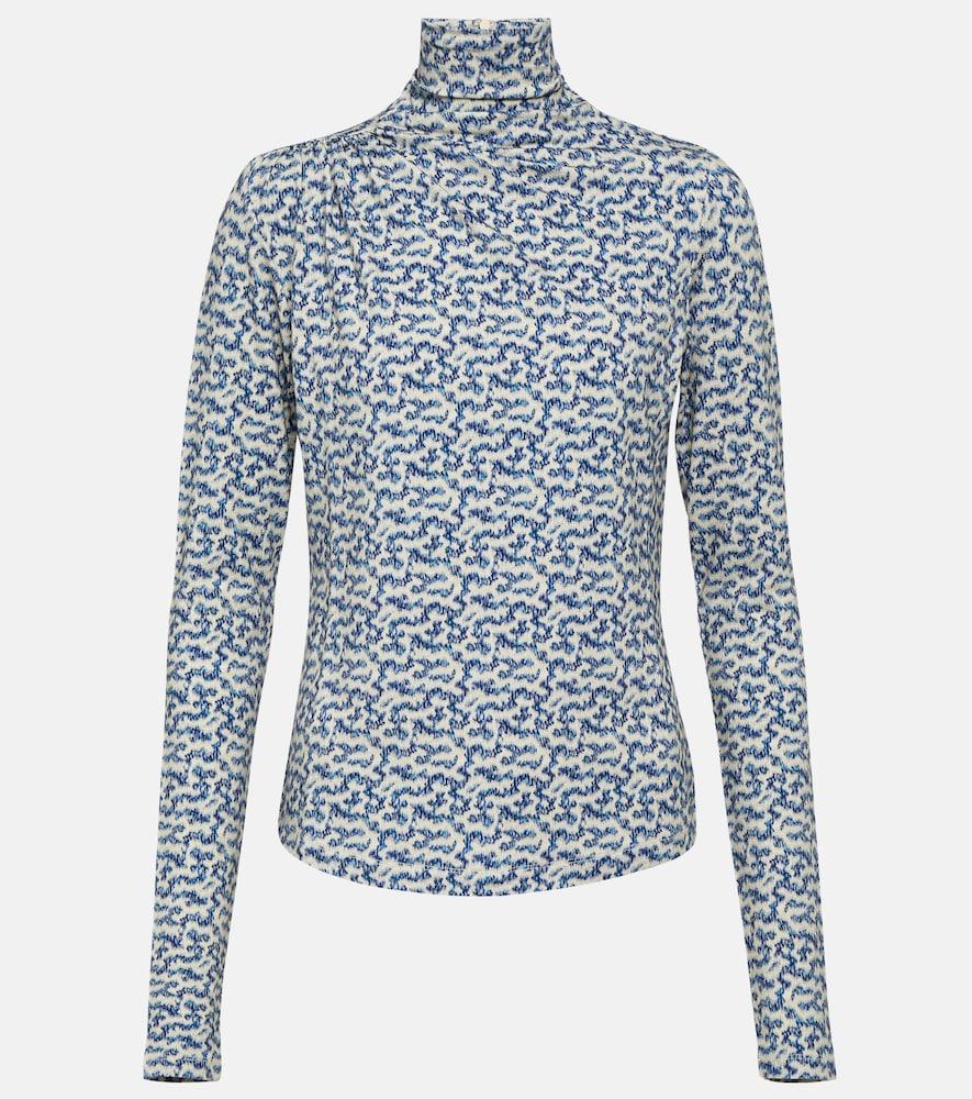 marant etoile lou printed jersey turtleneck top