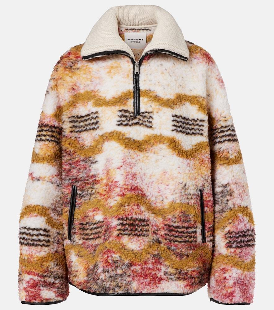 marant etoile marner fleece half-zip sweater