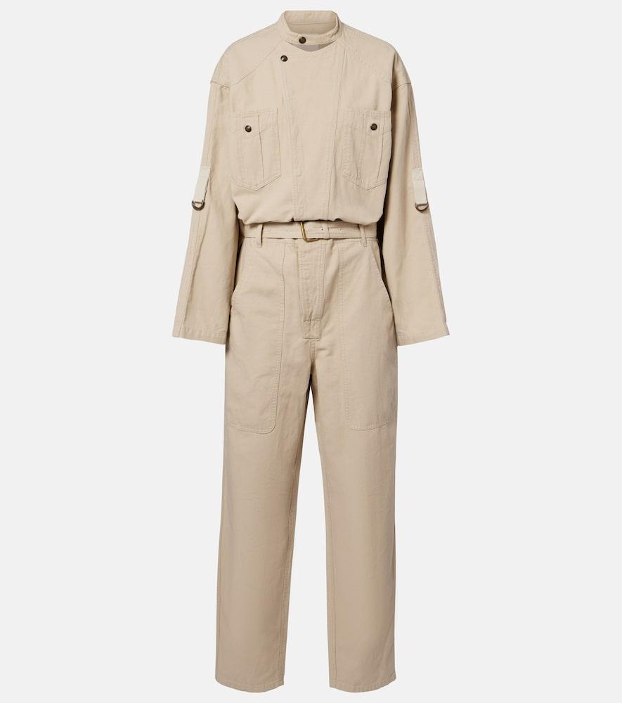 marant etoile nessime cotton and linen jumpsuit