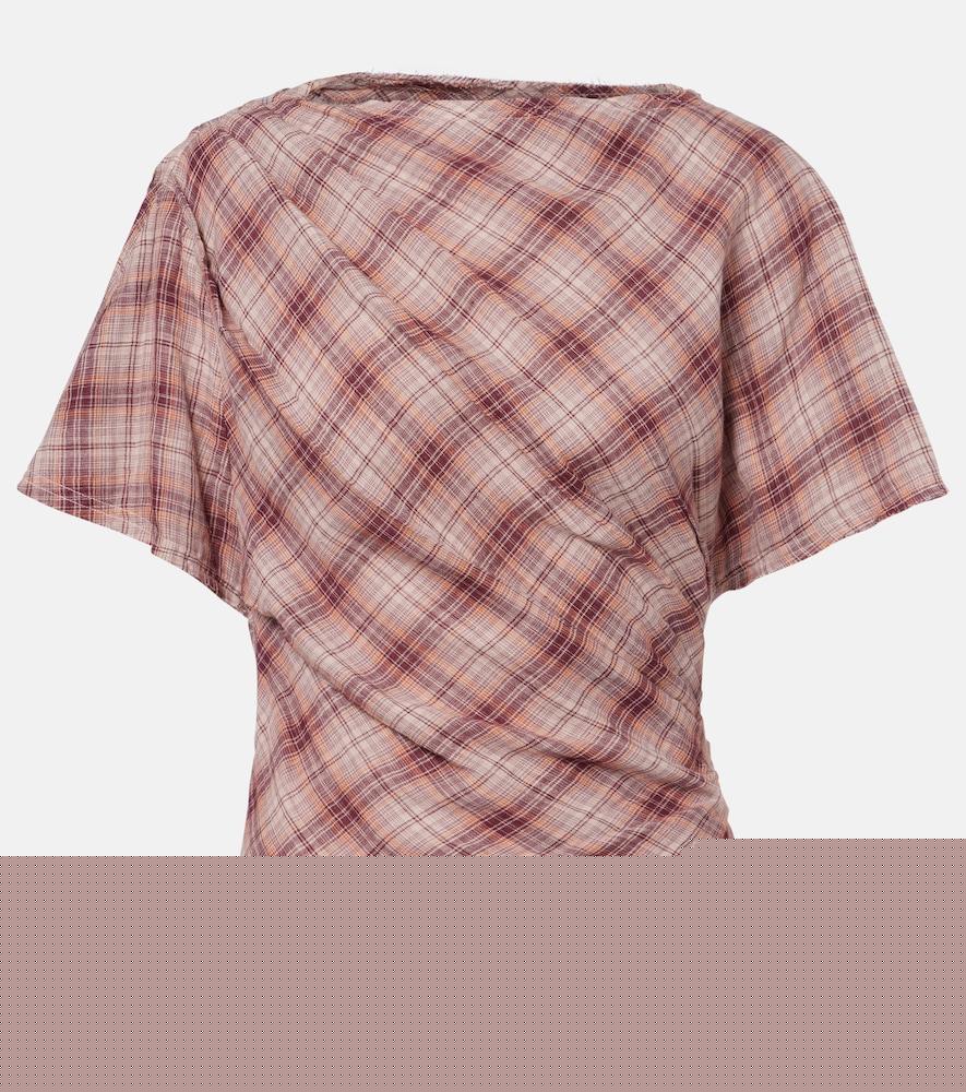 marant etoile neyela checked cotton t-shirt
