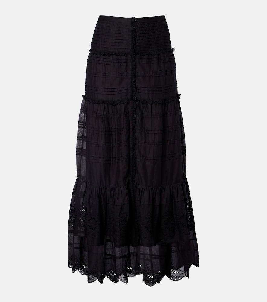 marant etoile paoline lace-trimmed maxi skirt