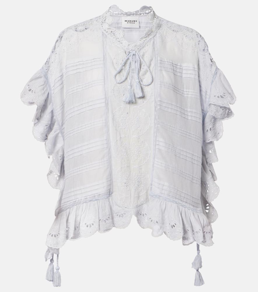 marant etoile payton broderie anglaise cotton top