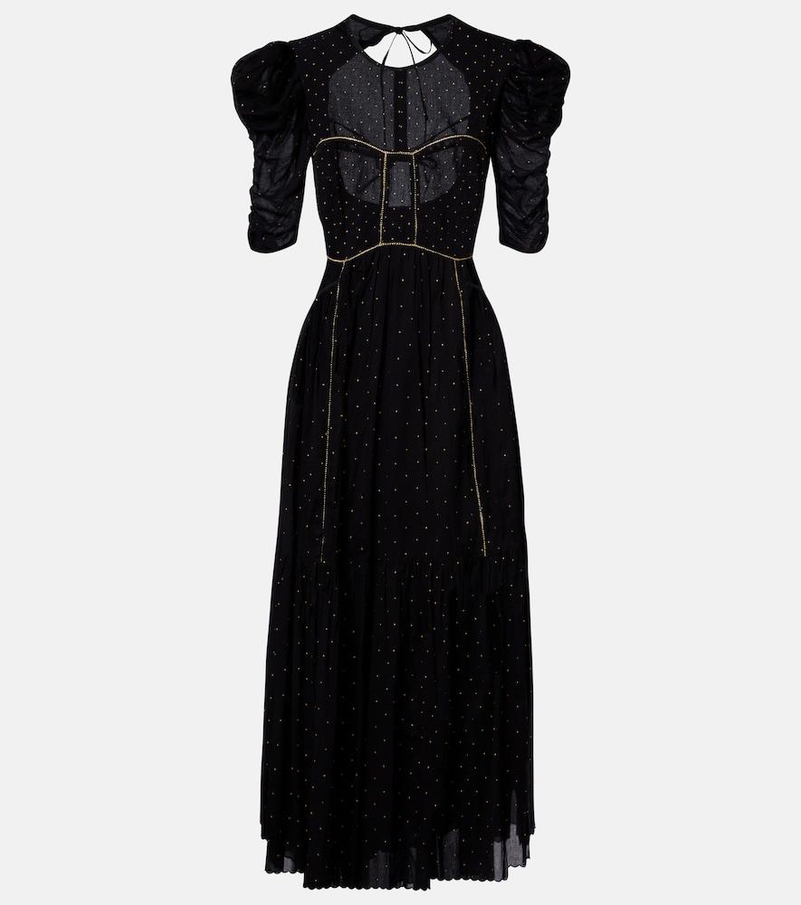 marant etoile sichene polka-dot cotton maxi dress