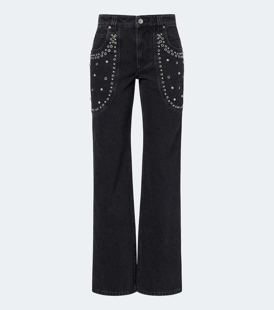 marant etoile silka studded boot-cut jeans
