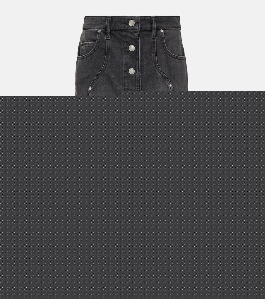 marant etoile vandy denim midi skirt