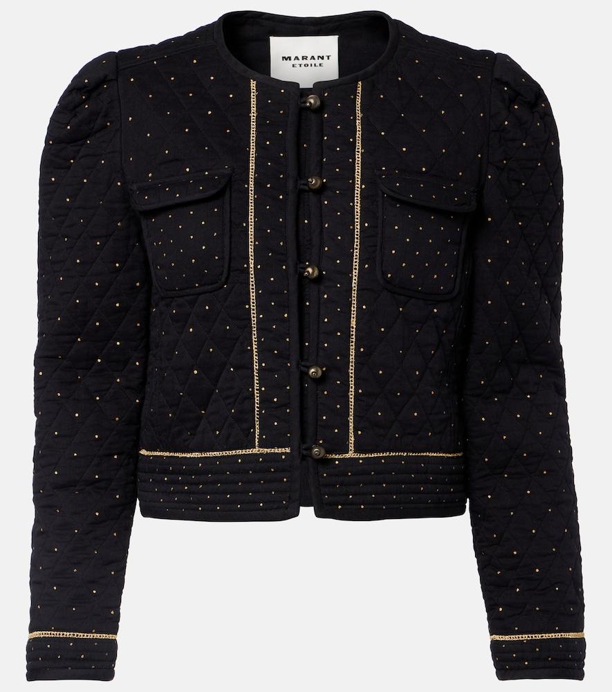 marant etoile vania embellished cropped cotton jacket