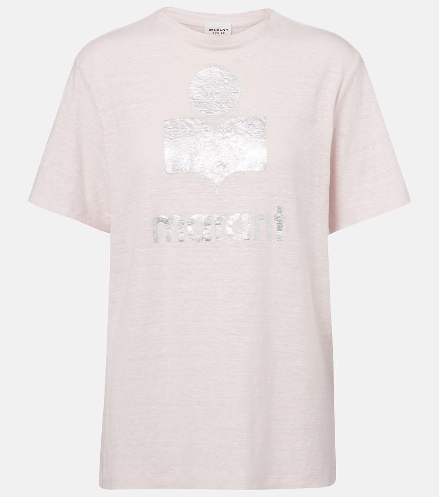 marant etoile zewel logo linen t-shirt