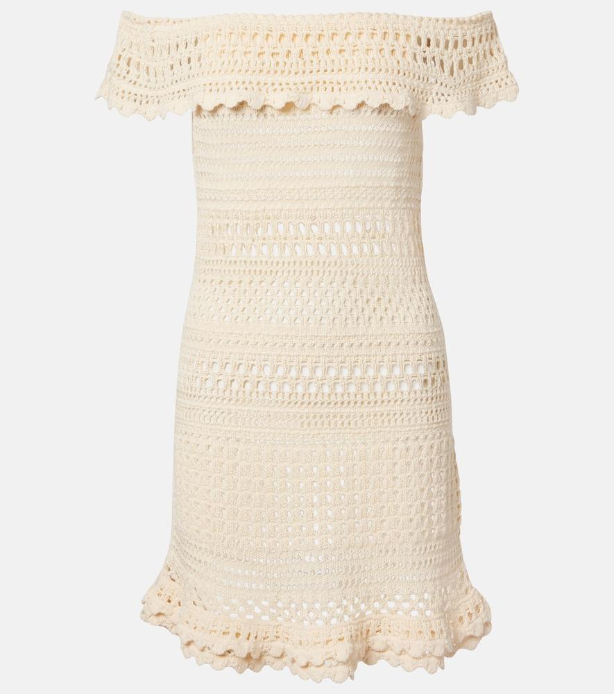marant etoile zoa crochet cotton-blend minidress