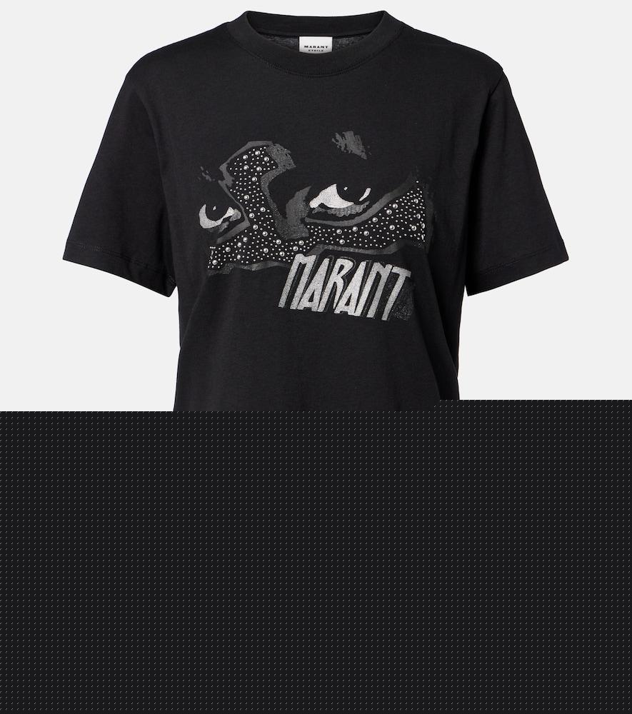 marant etoile zoeline printed cotton jersey t-shirt