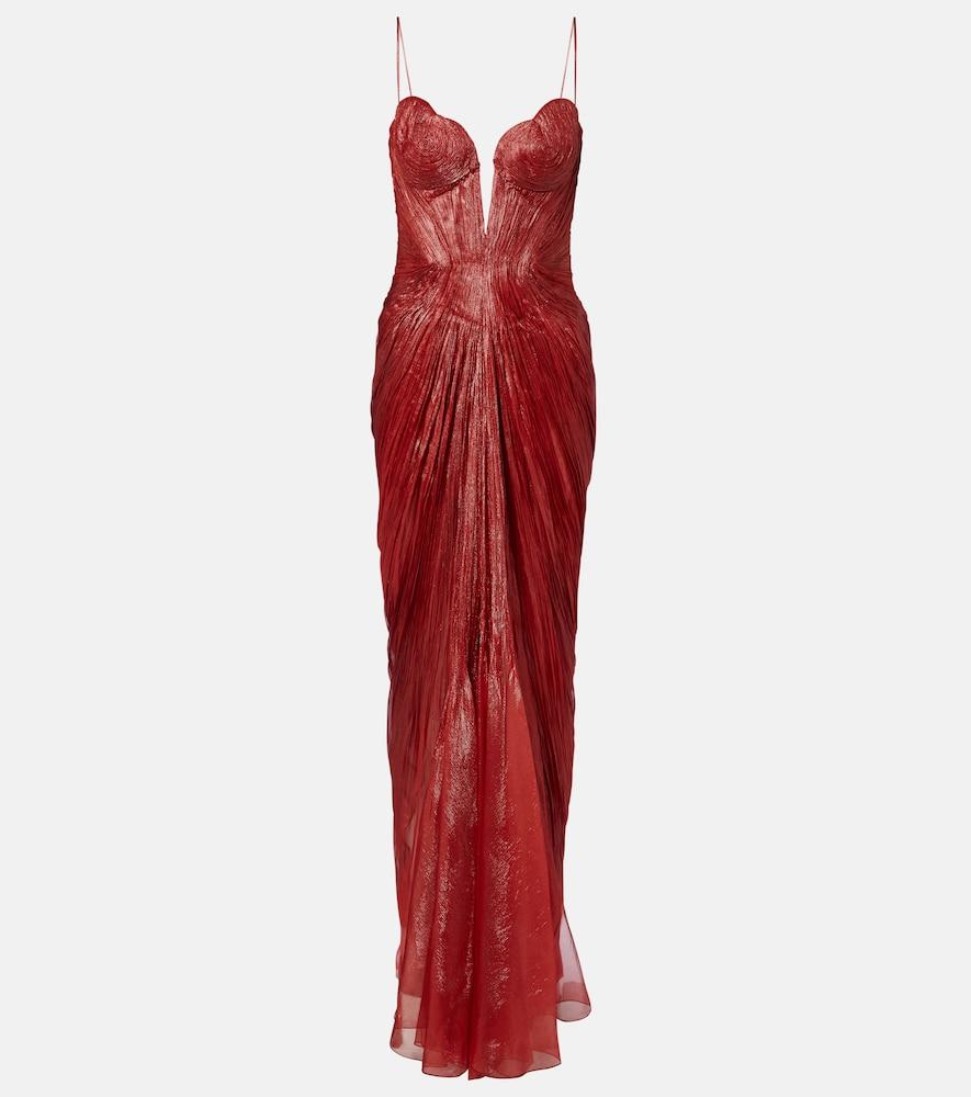 maria lucia hohan cecilia draped silk muslin bustier gown