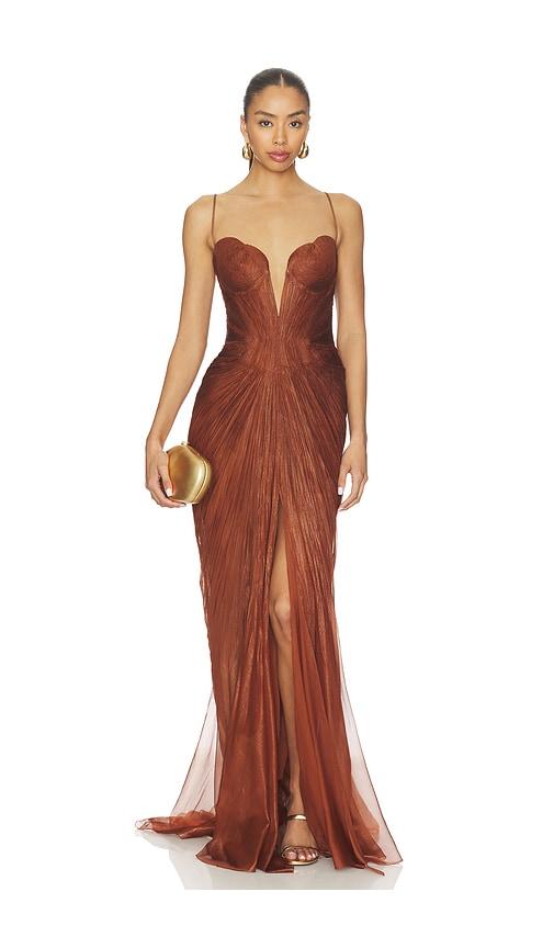 maria lucia hohan cecilia dress in chocolate. - size 34/2 (also in 42/10)