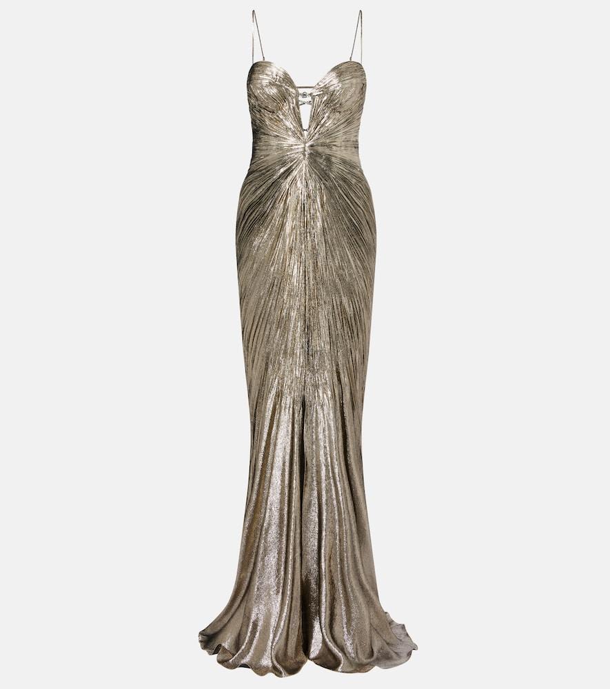 maria lucia hohan dakota lamé chiffon gown