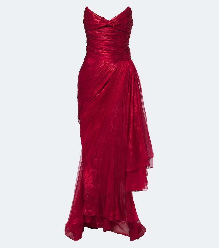 maria lucia hohan heidi pleated silk bustier gown