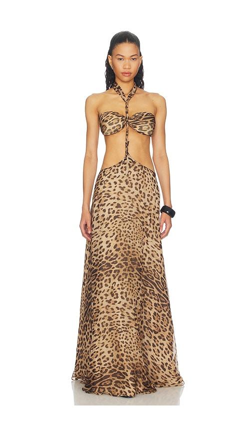 mariandree gaitan kira dress in brown. - size m (also in xs)