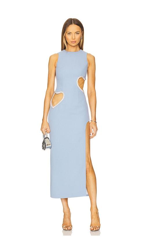 marianna senchina first kiss midi dress in blue. - size l (also in m)