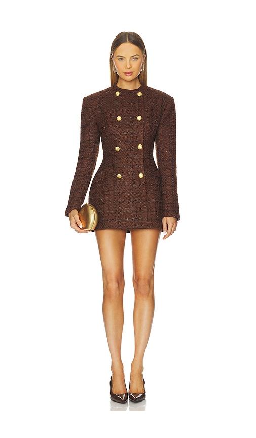 marianna senchina rosie jacket dress in brown. - size l (also in xs)
