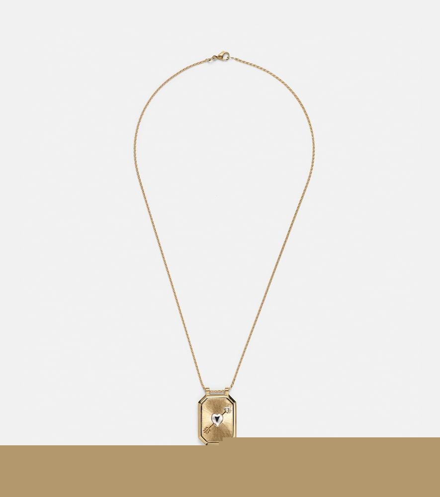 marie lichtenberg caur percé 18kt yellow and white gold necklace with diamond