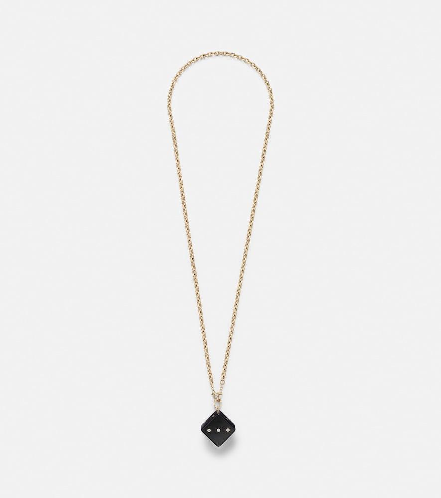 marie lichtenberg dado jumbo 18kt gold and wood pendant necklace with diamonds