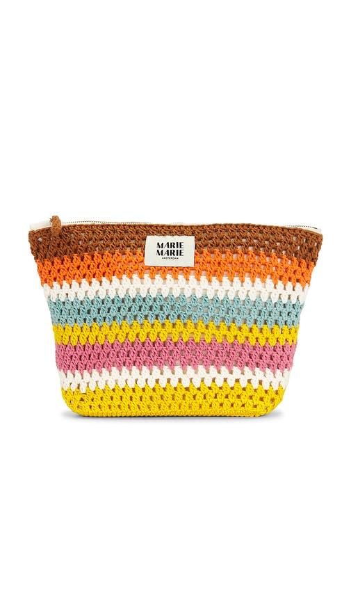 marie marie amsterdam pouch large in brown,yellow.