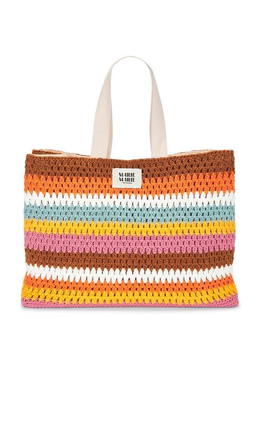 marie marie amsterdam shoppers bag in brown,pink.