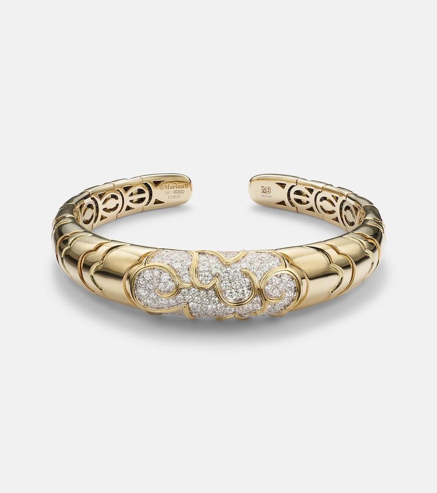 marina b onda 18kt gold bangle with diamonds