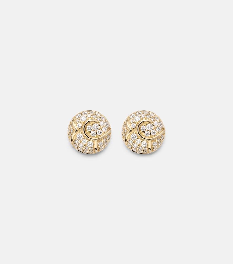 marina b onda boule 18kt gold stud earrings with diamonds