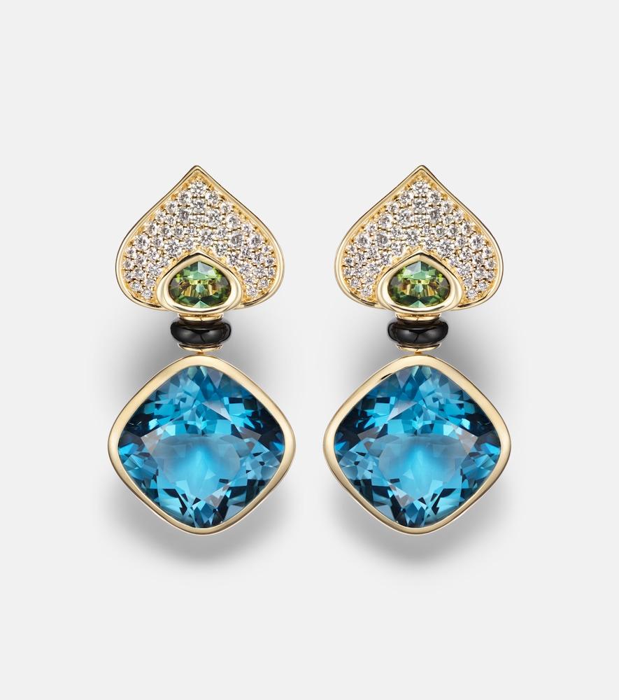 marina b pauline 18kt gold earrings with gemstones